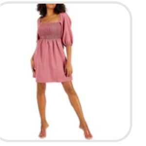 Bar III Women's Rose Dawn‎ Smocked Mini Dress Size XLP. Women's Fashion